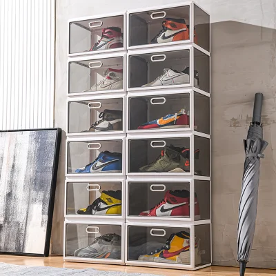  Scarpe da sneaker in plastica con apertura laterale trasparente e pieghevole a magnete elevato Lvcat Armadio