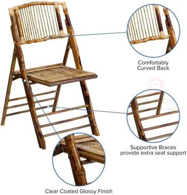 Evento commerciale Noleggio di feste Bamboo sedia pieghevole in legno