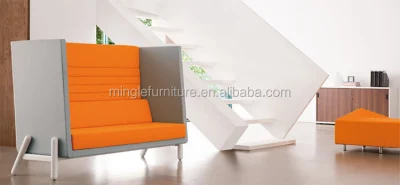 Area conferenze Premium, cabina caffè modulare imbottita in tessuto con schienale alto Divano per ufficio