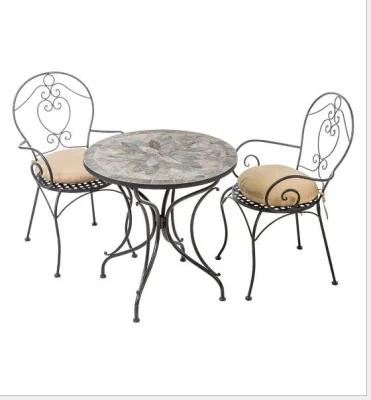  Nuovo Garden Iron Mosaic Folding Coffee Shop Bistro Set