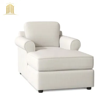  Cornice in legno massiccio estremità francese del letto panca soggiorno Lounge Chaise con letto da giorno in tessuto