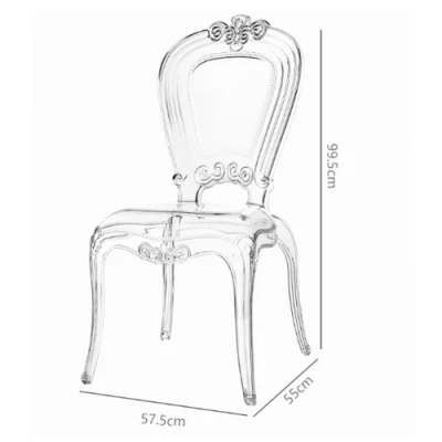  Luxury Wholesale Crystal trasparente trasparente trasparente PC plastica senza armatura acrilico Ghost Sedia in vendita