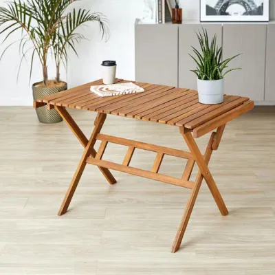  Pratico tavolo pieghevole da viaggio da campeggio leggero portatile in legno esterno Tavolo per picnic pieghevole