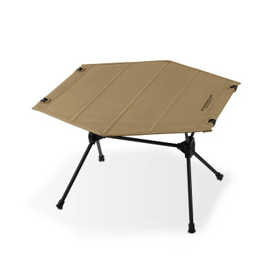  Kinggear nuovo arrivo Outdoor Glamping portatile Hexagon Camping tavolo picnic Tavolo pieghevole compatto con telaio in alluminio Camp