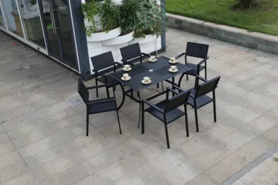 Giardino esterno cortile di legno di plastica Household Eat scrivania Sedie e sedie balcone all&prime;aperto sedie e tavoli in alluminio
