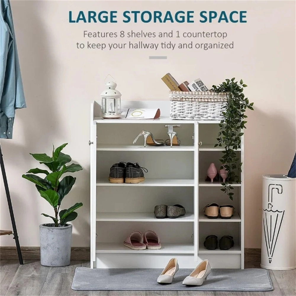 Modern Minimalist Double Door Storage Cabinet Shoe Rack Saves Space