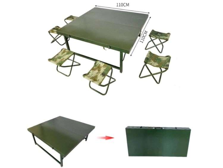 Modern Green Picnic Tables Fabric Chair Outdoor Furniture Folding Camping Training Dining Table Set Chair