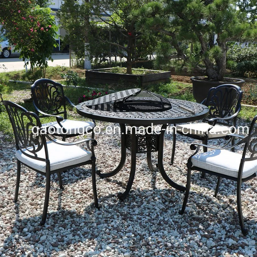 42 Inch Black Outdoor Round Dining Table Outdoor and Garden Table