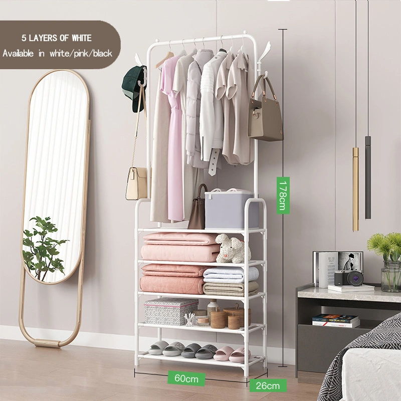 Lightweight Convenient Steel Frame Clothes Shelf Assembling Shoe Rack &amp; Bag Hat Stand Shelf Wholesale