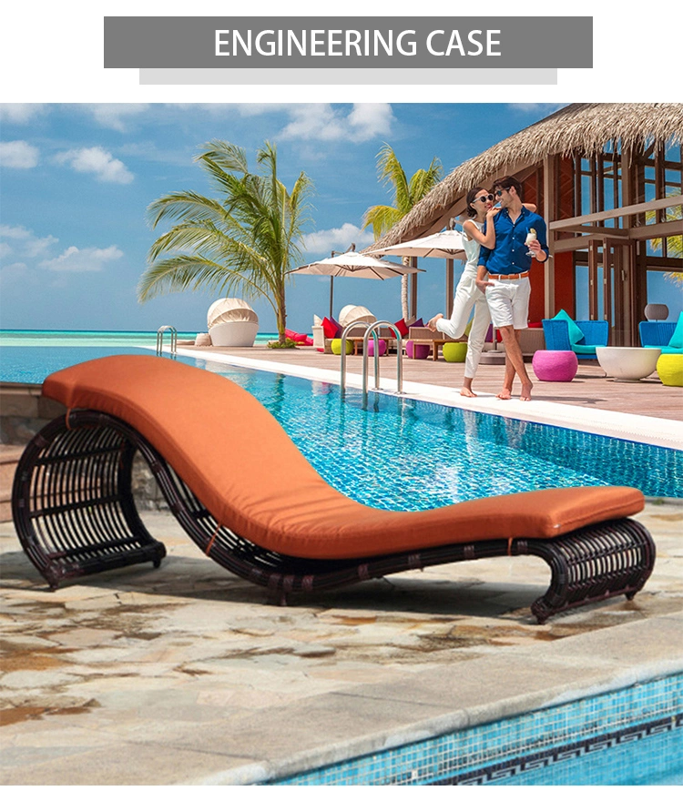 Outdoor Beach Furniture Hotel Poolside Rattan Sun Lounger