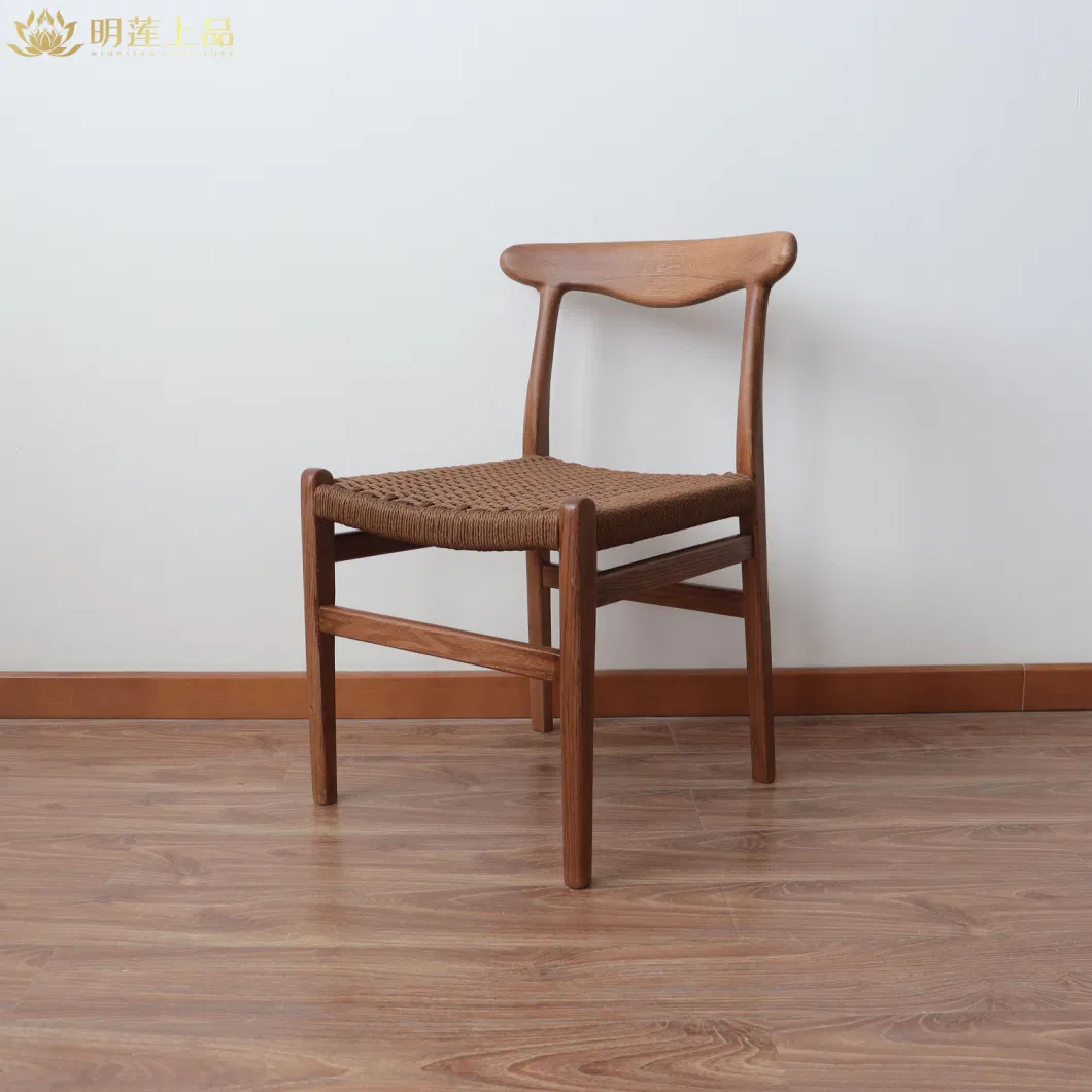 Modern Design Nordic Solid Wood Rope Weaving Dining Room Furniture Fast Food Furniture Restaurant Furniture Coffee Shop Furniture Dining Chair