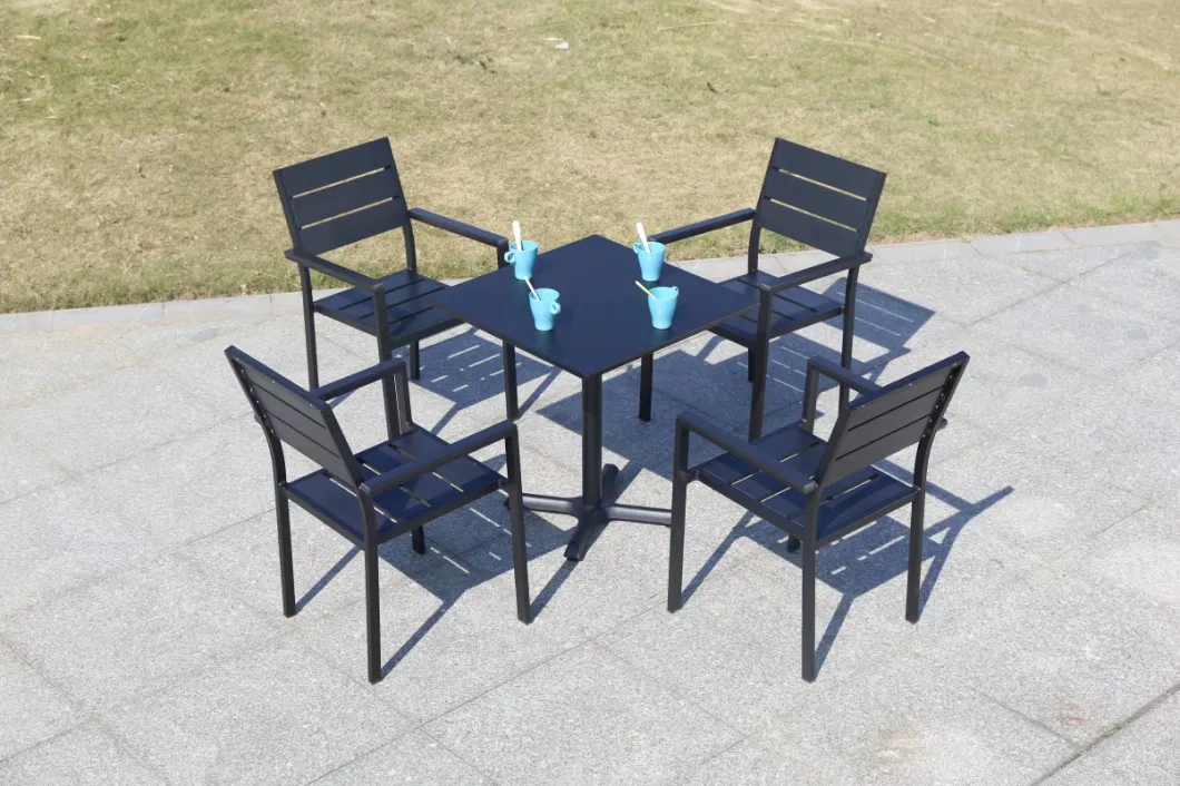 Outdoor Leisure Milk Tea Shop Folding Table Combination of Small Round Tables and Chairs Outside Balcony Garden Chairs and Tables