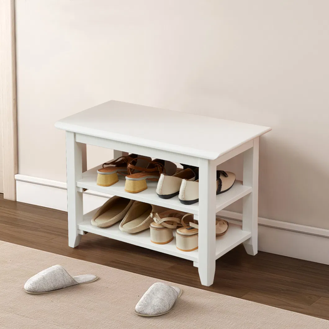 Shoes Changing Stool Wooden Storage Bench Cabinet Rack for Entryway