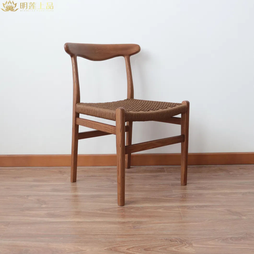 Modern Design Nordic Solid Wood Rope Weaving Dining Room Furniture Fast Food Furniture Restaurant Furniture Coffee Shop Furniture Dining Chair