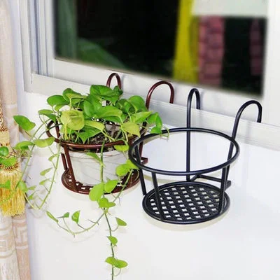 Factory Directly Supplies Balcony Flower Rack Iron Art Hanging Flower Pot Hanging Rack Green Flower Rack Indoor Storage Rack