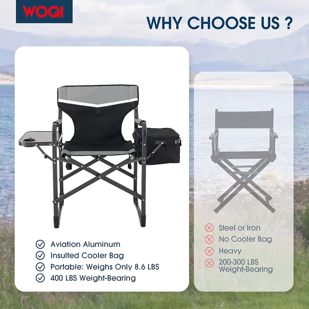 Manufacturer Lightweight Portable Furniture Metal Frame Folding Picnic Camping Chair with Refrigerated Box