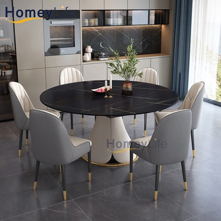 Dining Table and Chairs Stainless Steel Frame Luxury Dining Table Set Modern Marble Dining Room Table Living Room Set