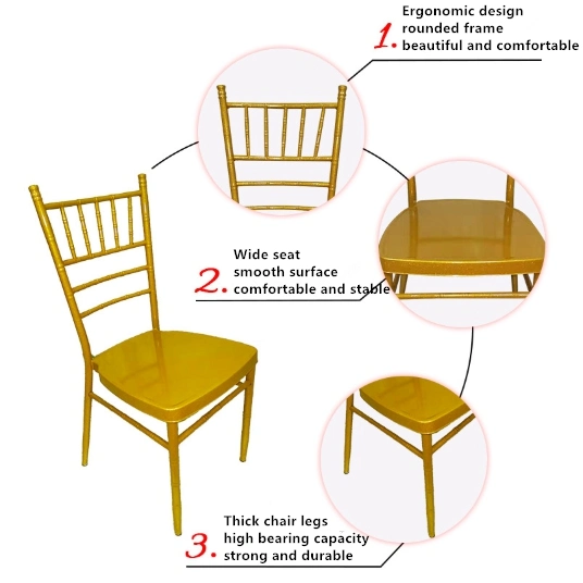 Wholesale Cheap Wedding Tiffany Chairs Golden Metal Stackable Chiavari Chair for Sale