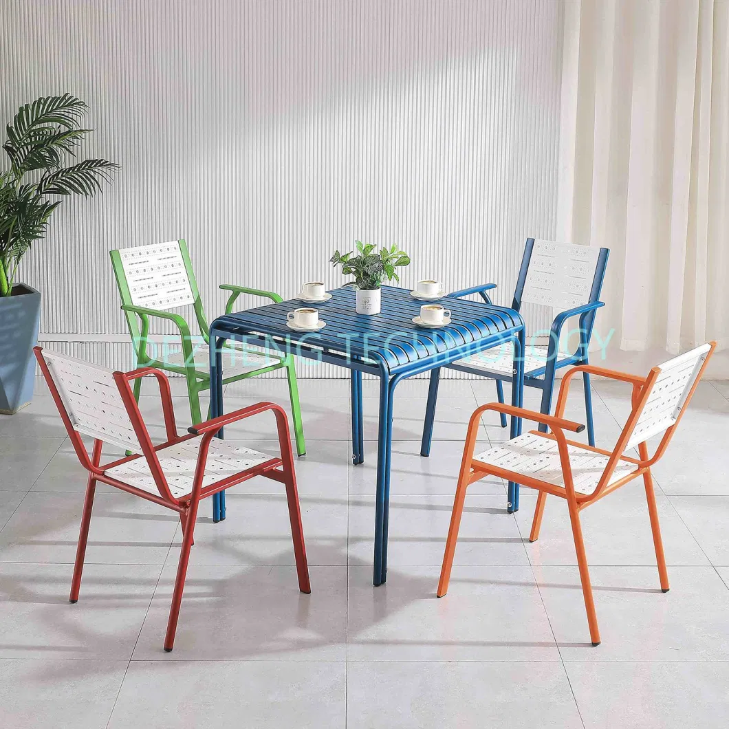 China Outdoor Restaurant Aluminum Frame Garden Dining Arm Chair