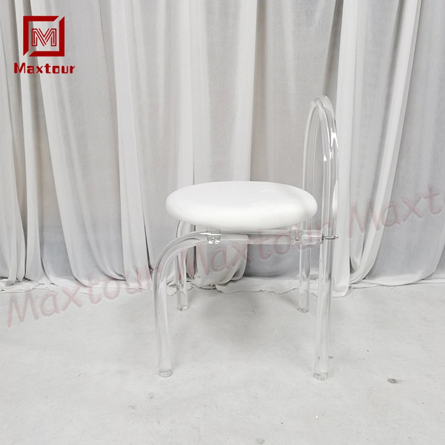 Outdoor Garden Backrest Chair Crystal Acrylic Clear Dining Chair Beauty Transparent Ghost Restaurant Hollow Chair