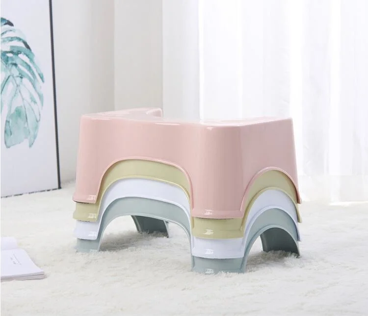 Plastic Toilet Stool Bathroom Non-Slip Toilet Footstool Convenient and Compact Squatting Stool