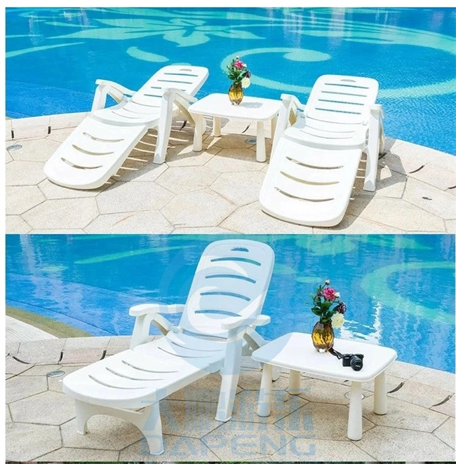 Pool Slide Sunbed Chair Beach Furniture Plastic Floding Lounge