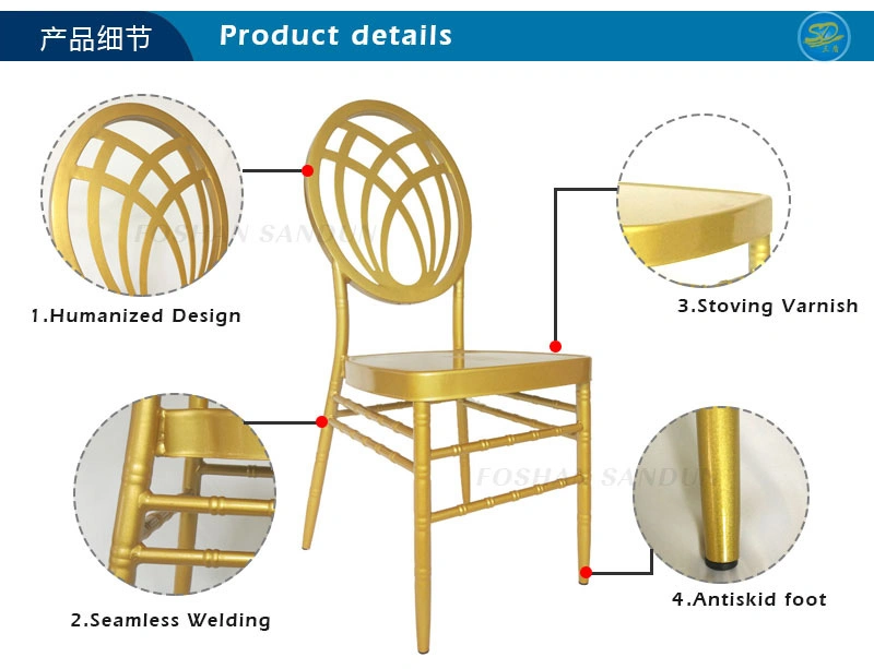 Fashionable Iron Aluminum Round Cross Back Dining Chair for Wedding