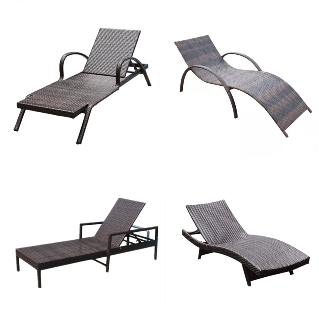 Swimming Pool Adjustable Backrest Hotel Club Resort Sun Room Leisure Folding Bed Sunshade Sofa Bed Outdoor Sun Bed Sun Lounger