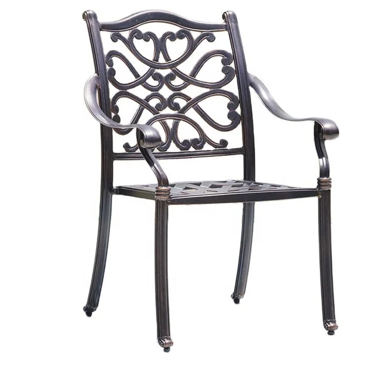 Hot Sales European Style Bronze Cast Aluminum Antique Outdoor Furniture Chairs and Table Bistro Patio Garden Sets