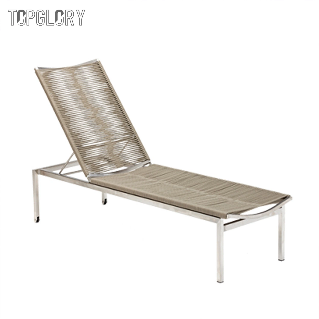 Most Popula Mesh Fabric Texilene Outdoor Garden Reclining Chaise Sun Lounger