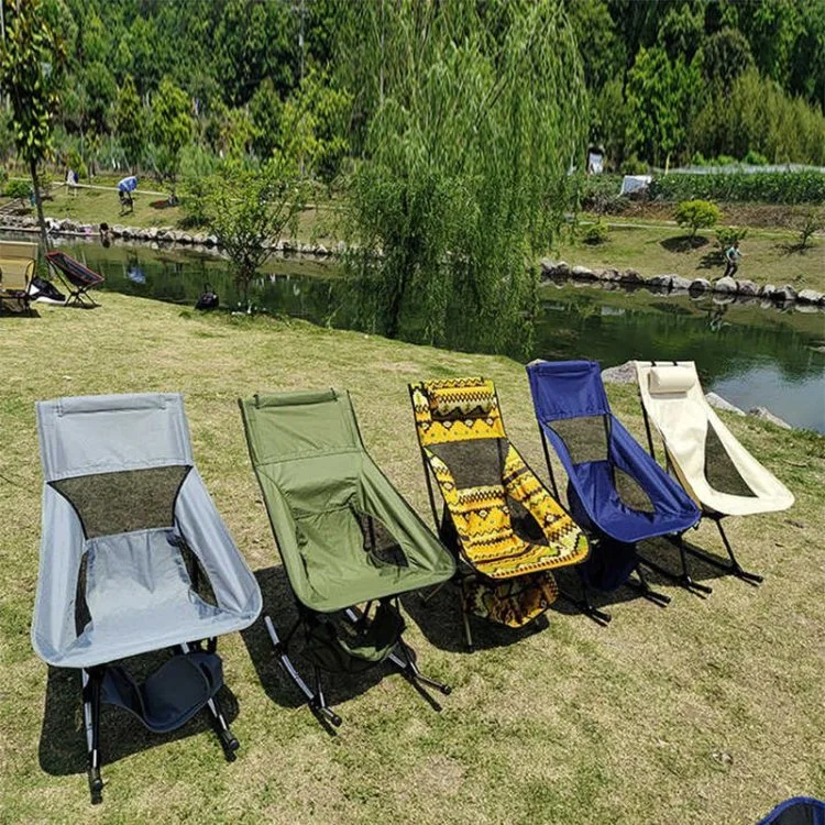 Outdoor Aluminum Portable Foldable Fishing Camping Folding Rocking Moon Chair