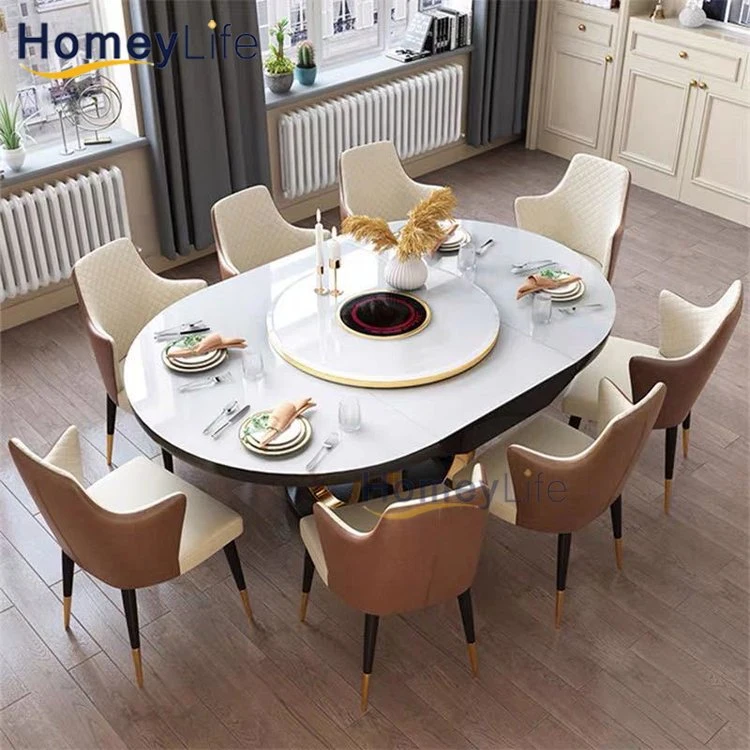 Dining Table and Chairs Stainless Steel Frame Luxury Dining Table Set Modern Marble Dining Room Table Living Room Set