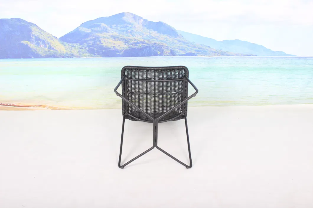 Wholesale Garden Patio Black Wicker Armless Outdoor Restaurant Dining Chair