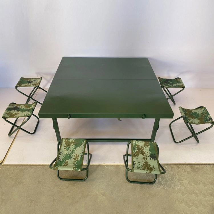 Modern Green Picnic Tables Fabric Chair Outdoor Furniture Folding Camping Training Dining Table Set Chair