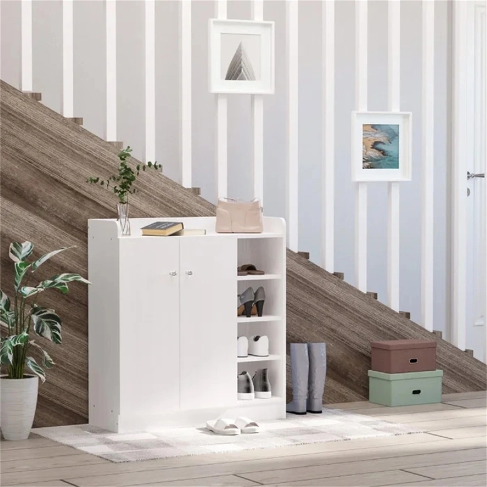 Modern Minimalist Double Door Storage Cabinet Shoe Rack Saves Space