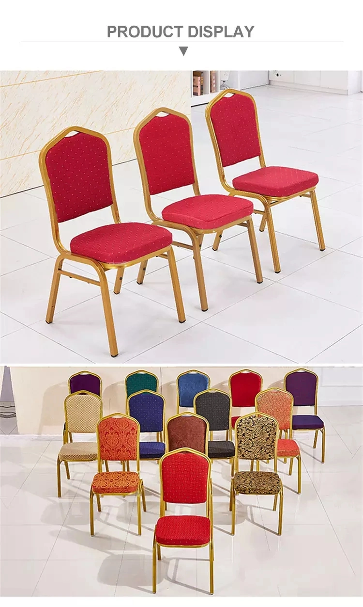 Wholesale High Quality Hotel Hall Events Wedding Banquet Steel Aluminum Fabric Stackable Seating Outdoor Furniture Banquet Chair Church Chairs Reception Chairs