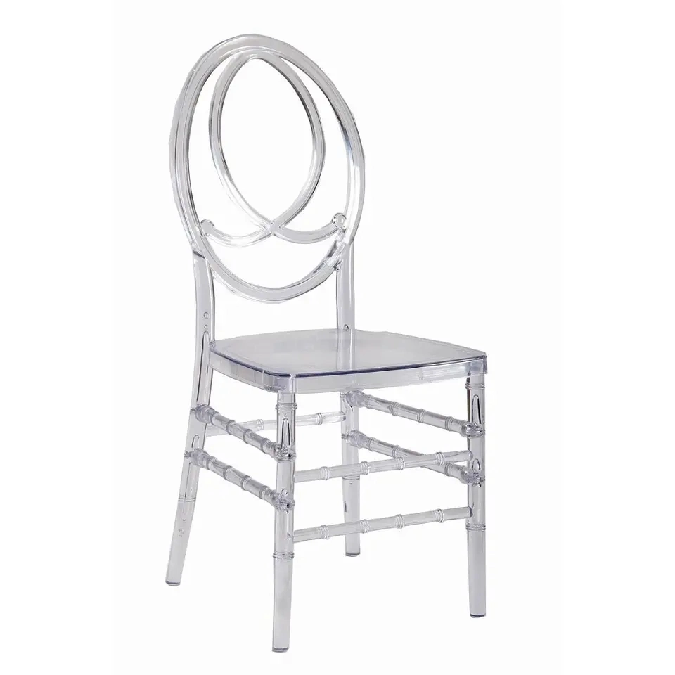 Wholesale Cheap Price Clear Plastic Resin Chivari Tiffany Phoenix Napoleon Transparent Hotel Chiavari Chair for Wedding