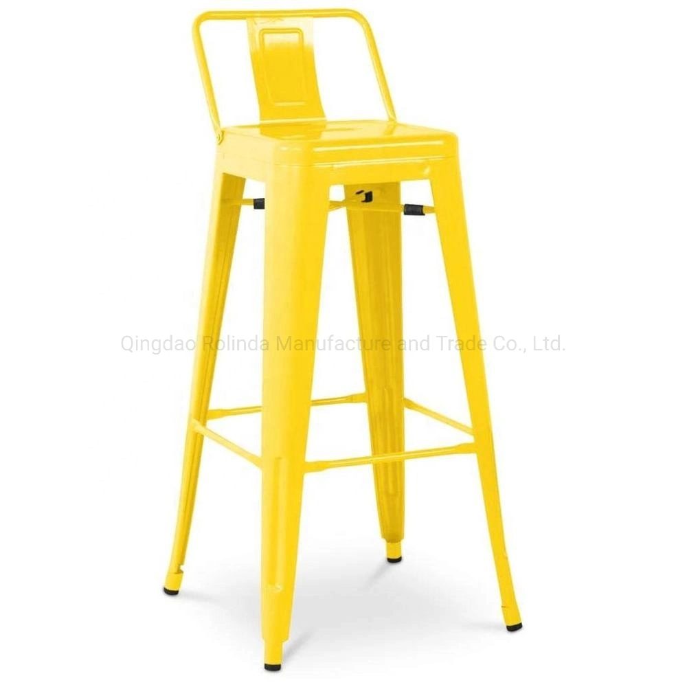 Wholesale Cheap Vintage Industrial Furniture Low-Back Counter Height Stool Kitchen Counter Stackable Metal Tolix Bar Stool for Sale