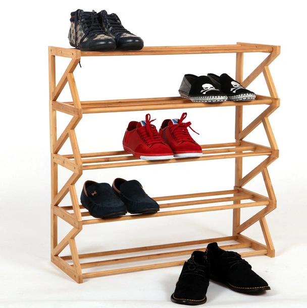 Stackable Vertical DIY Kids Small Bamboo Wooden Shoe Rack