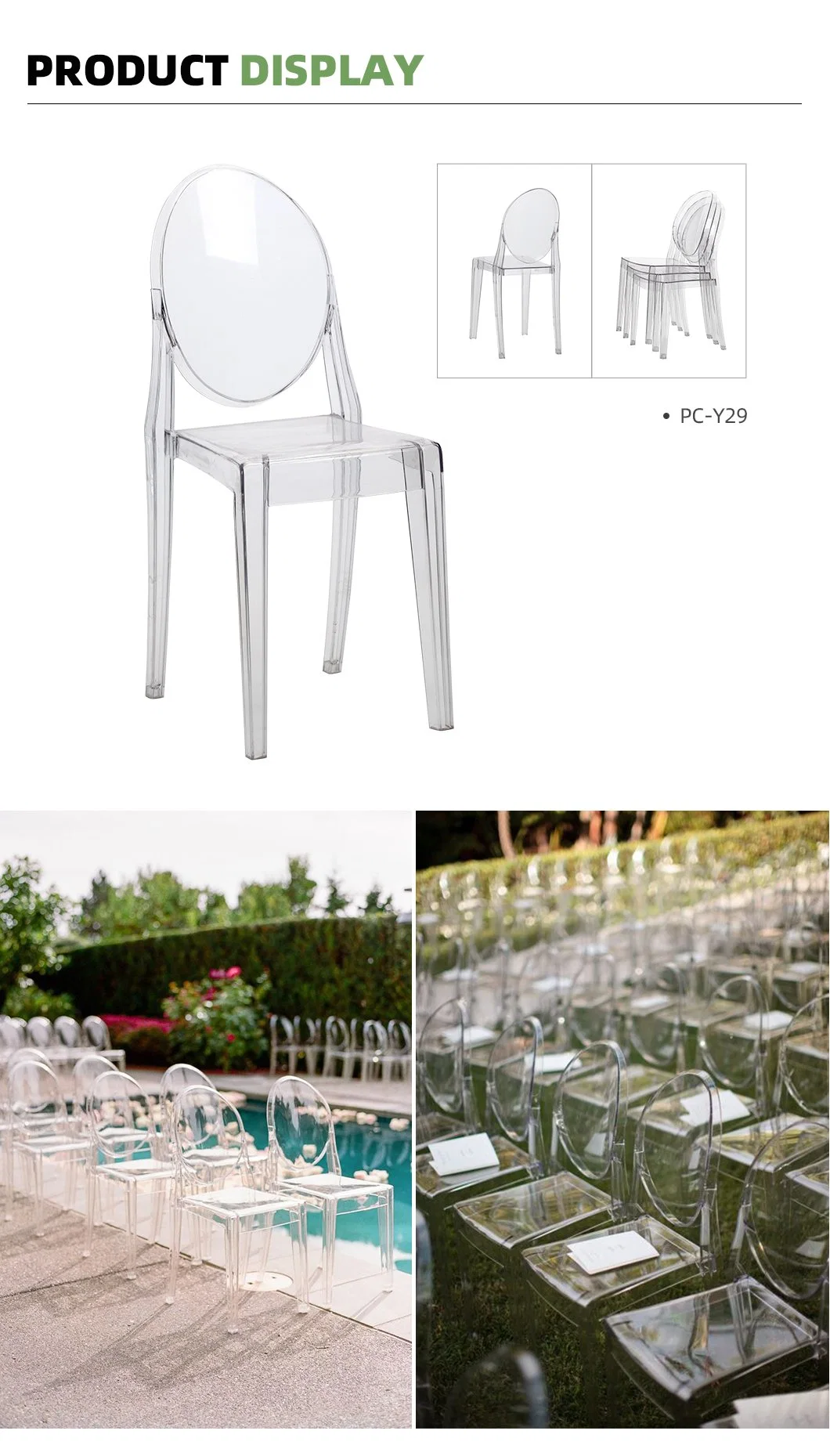 Transparent Rentals Acrylic Crystal Plastic Ghost Sillas Phoenix Chair