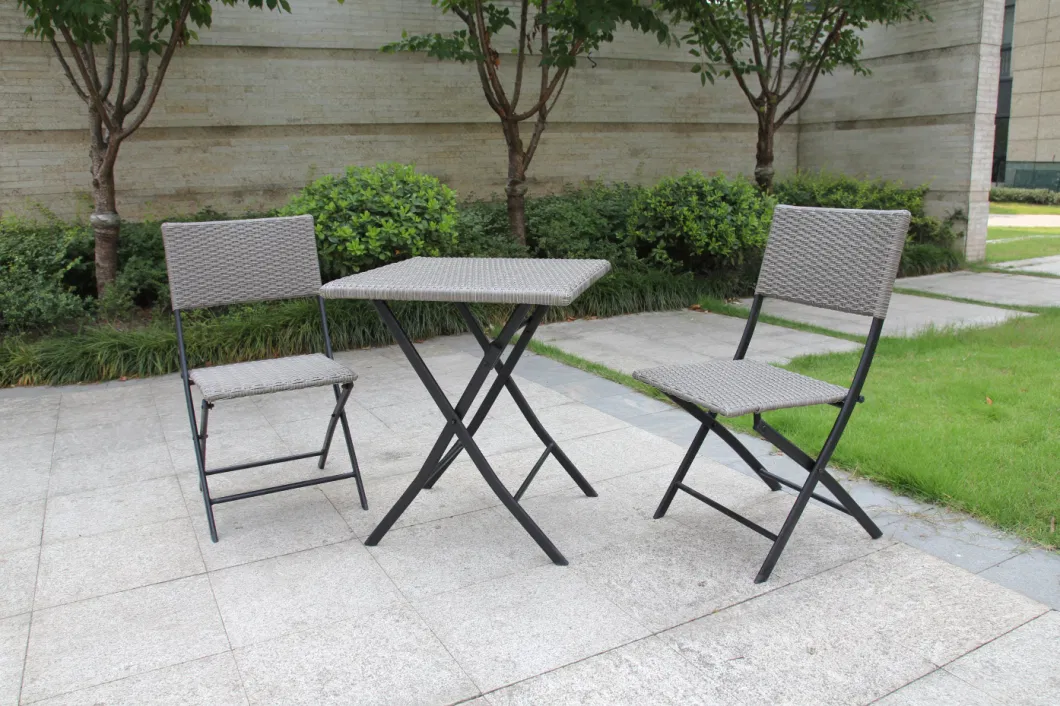 3 Piece Patio Set of Foldable Patio Table and Chairs