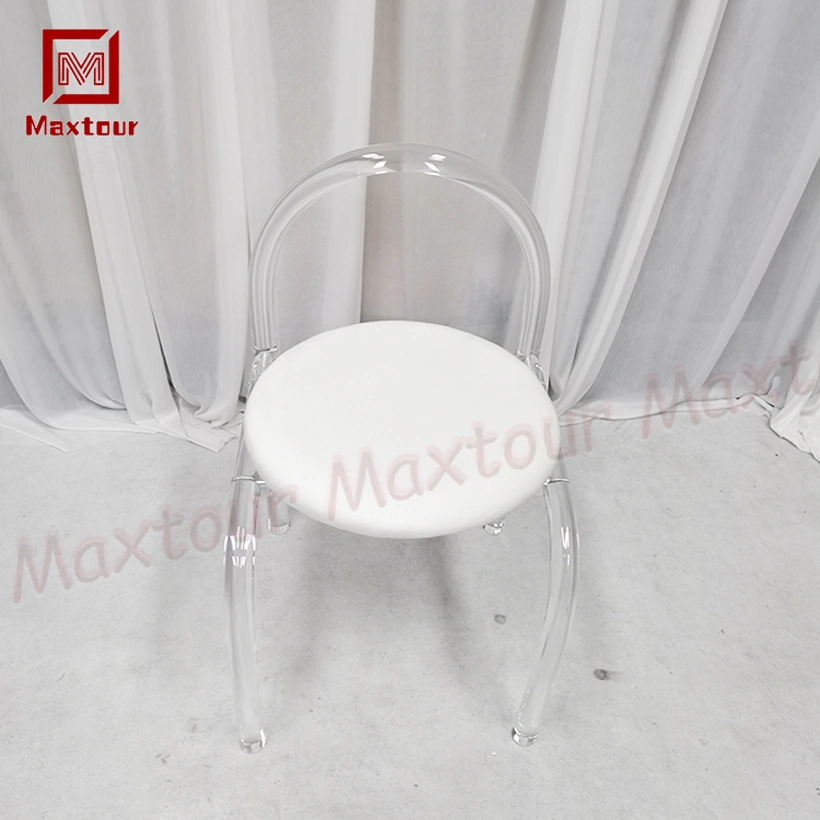 Outdoor Garden Backrest Chair Crystal Acrylic Clear Dining Chair Beauty Transparent Ghost Restaurant Hollow Chair