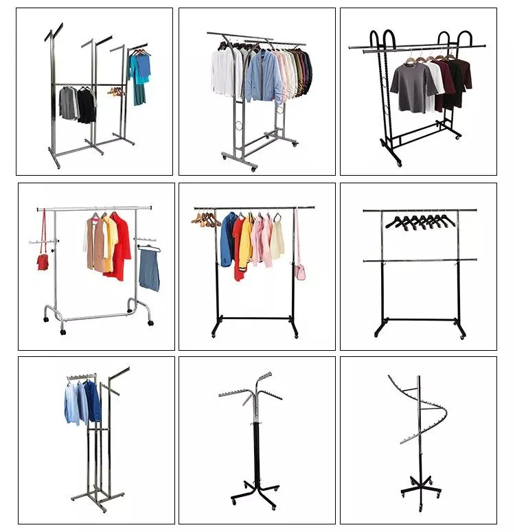 Metal Chrome Adjustable Rolling Garment Rack Clothing Garment Rack