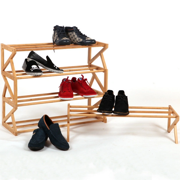 Stackable Vertical DIY Kids Small Bamboo Wooden Shoe Rack