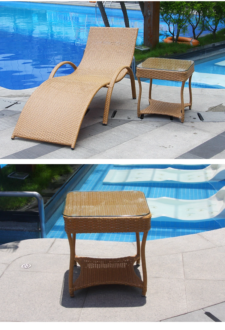 Outdoor Balcony, Leisure Courtyard, Villa, Swimming Pool, S-Shaped Rattan Weaving Lounge Chair