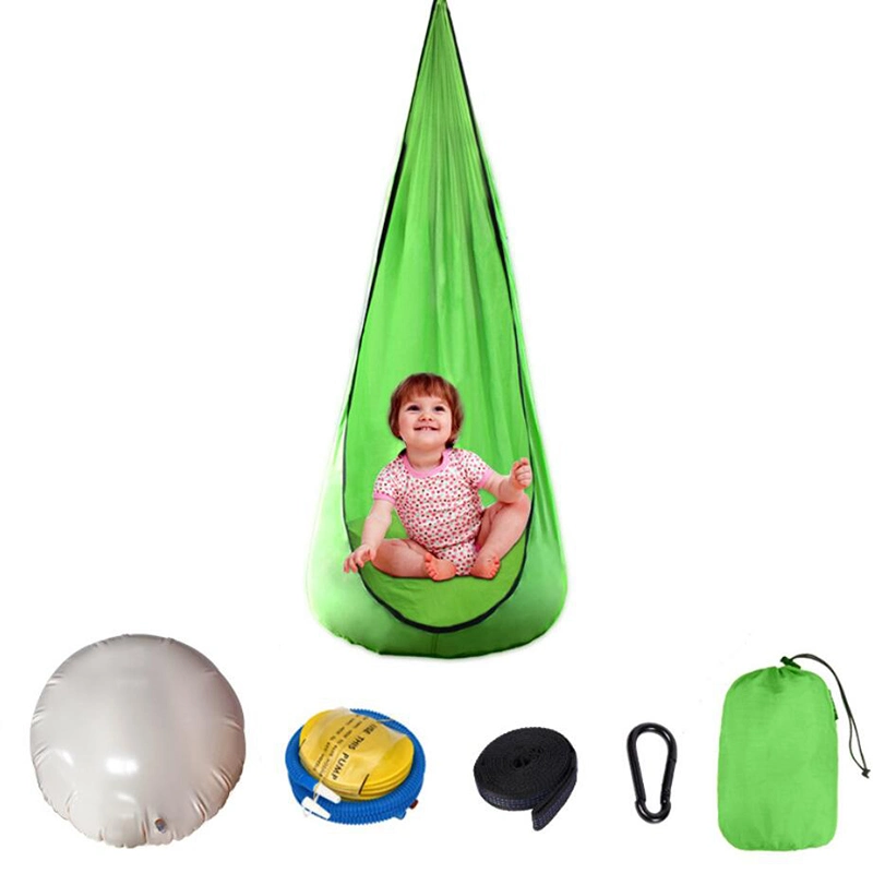 Indoor Outdoor Home Garden Kids Pod Swing Seat Sleeping Hammock Chair Camping Pod Swing Chair for Kids Indoor Swing Seat Wbb15202