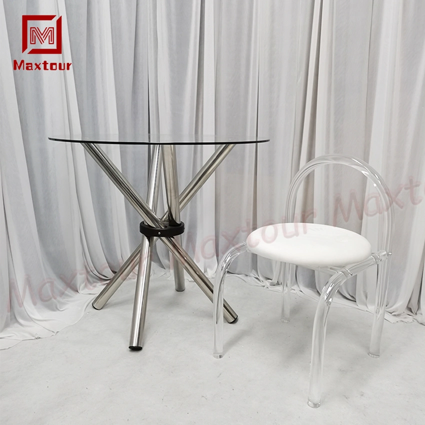 Outdoor Garden Backrest Chair Crystal Acrylic Clear Dining Chair Beauty Transparent Ghost Restaurant Hollow Chair