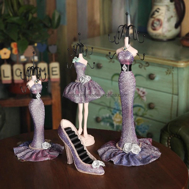 Purple Resin Mannequin Body Shoes Sofa Jewelry Holder Sets Figurines Jewellery Holder Dolls for Display