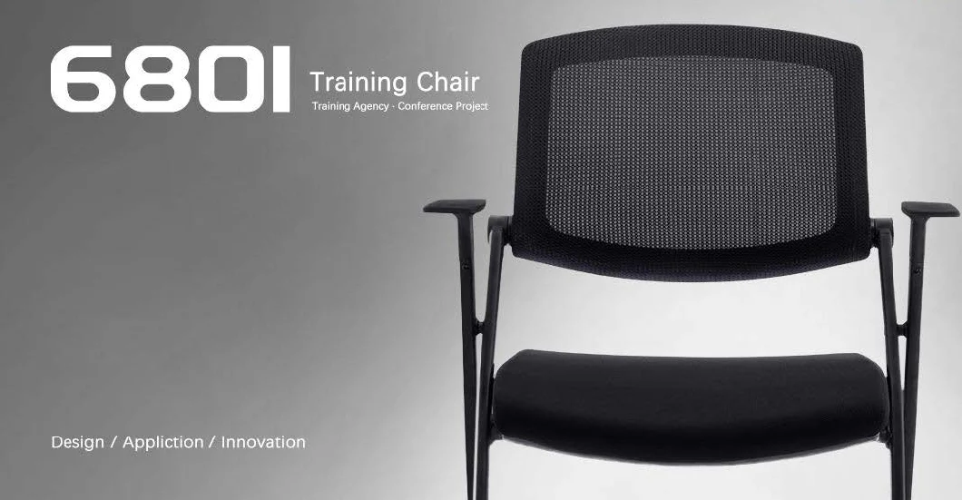 Foshan Factory Hot Sell Foldable Space Saving Durable Molded Seat Meeting Training Chair with Writing Board in Mesh