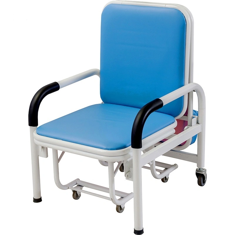 Durable Patient Room Metal Adjustable Reclining Bed Foldable Hospital Accompany Chair